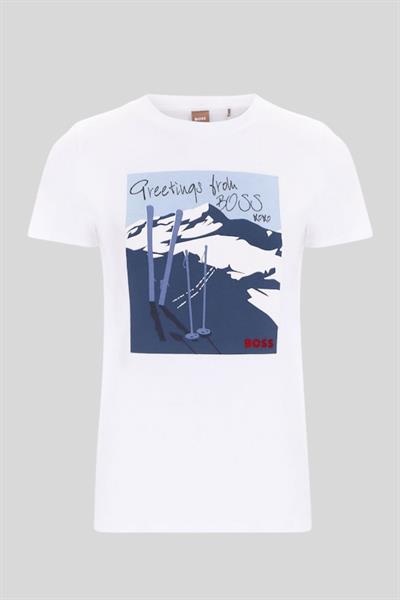 Boss Baskılı Kadın T-Shirt Beyaz 101