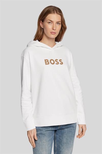 Boss Baskılı Kapüşonlu Kadın Sweatshirt Beyaz 100
