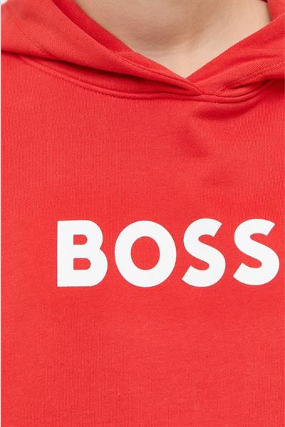 Boss Baskılı Kapüşonlu Kadın Sweatshirt Turuncu 622
