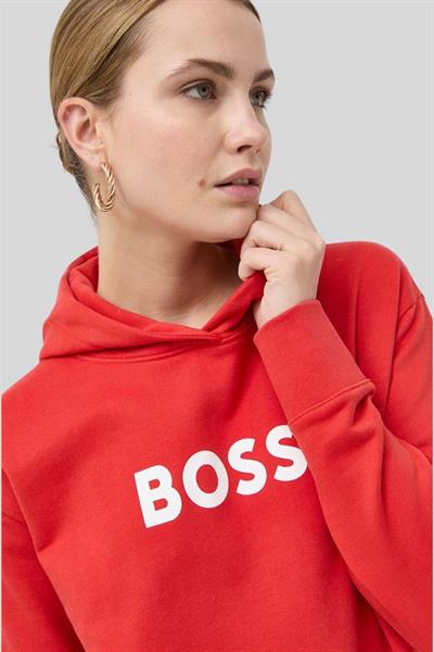 Boss Baskılı Kapüşonlu Kadın Sweatshirt Turuncu 622