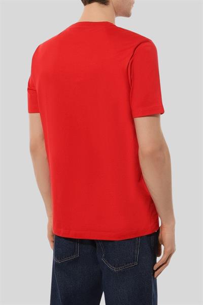 Boss Baskılı Regular Fit Bisiklet Yaka  Erkek T Shirt Kırmızı 628