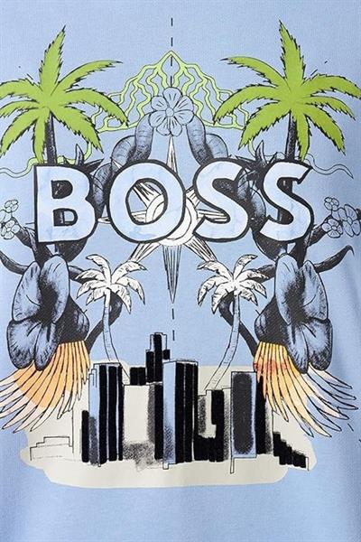 Boss Baskılı Regular Fit Kadın Sweatshirt Mavi 472