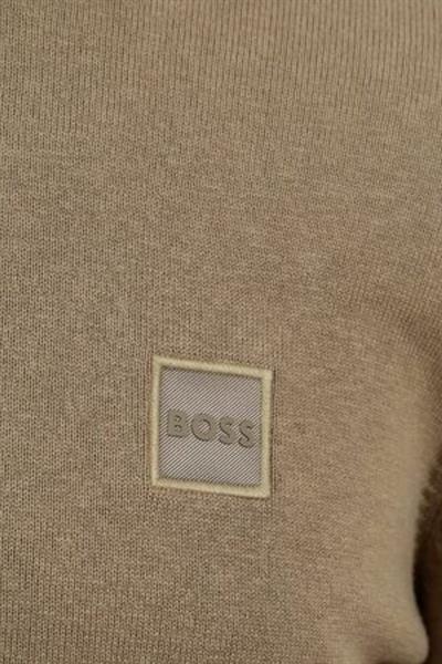 Boss Bisiklet Yaka Erkek Triko Kazak Haki 336