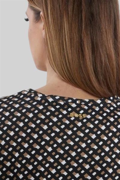 Boss Bisiklet Yaka Kadın Renkli T-Shirt Çok Renkli