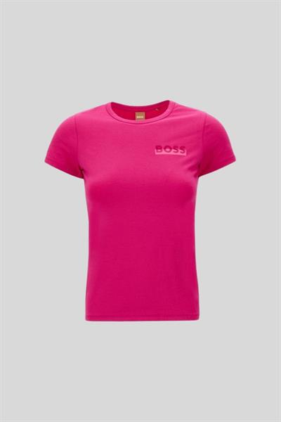 Boss Bisiklet Yaka Kadın T-Shirt Pembe 674