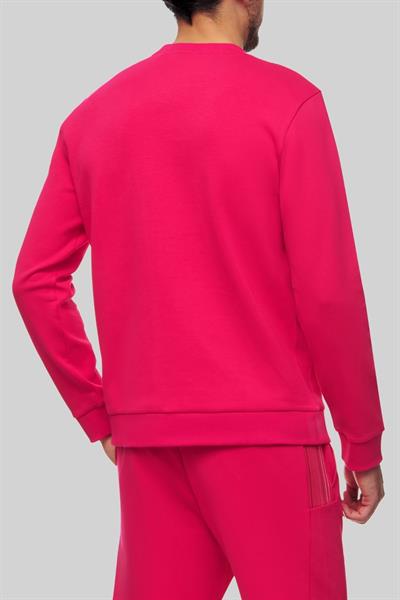 Boss Bisiklet Yaka Logolu Erkek Sweatshirt Kırmızı 673
