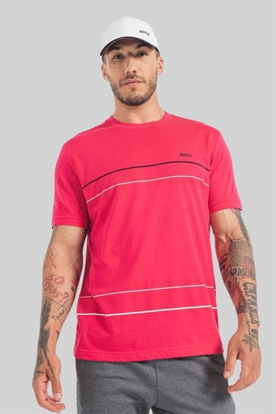 Boss Bisiklet Yaka Regular Fit Erkek T-Shirt Pembe