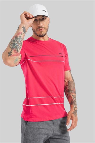 Boss Bisiklet Yaka Regular Fit Erkek T-Shirt Pembe