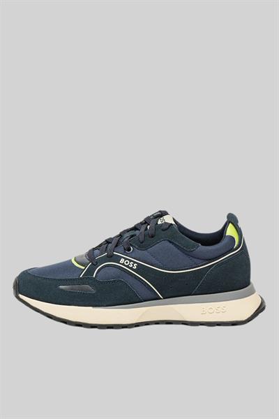 Boss Deri İlaveli Jonah Erkek Sneaker Mavi 401