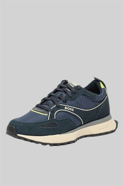 Boss Deri İlaveli Jonah Erkek Sneaker Mavi 401