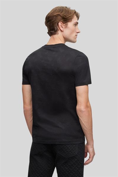 Boss Desenli Erkek T-Shirt Siyah