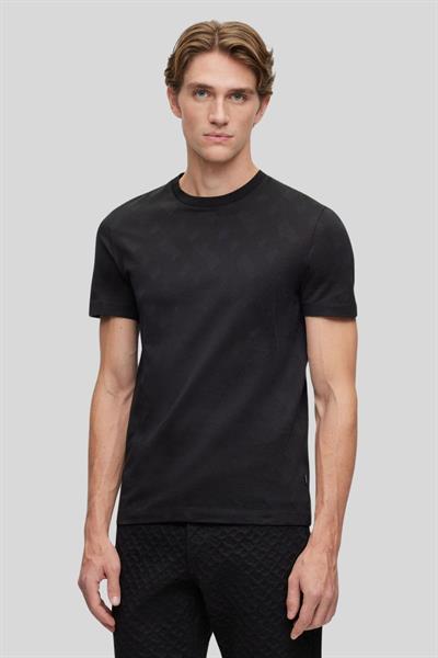 Boss Desenli Erkek T-Shirt Siyah