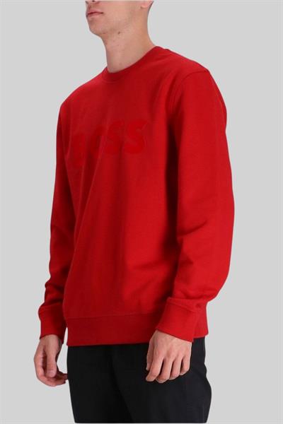 Boss Erkek Bisiklet Yaka Sweatshirt Kırmızı