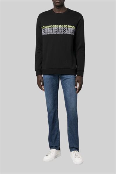 Boss Erkek Bisiklet Yaka Sweatshirt Siyah