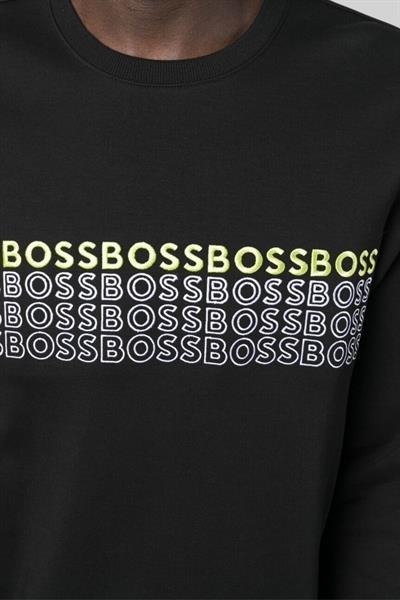 Boss Erkek Bisiklet Yaka Sweatshirt Siyah