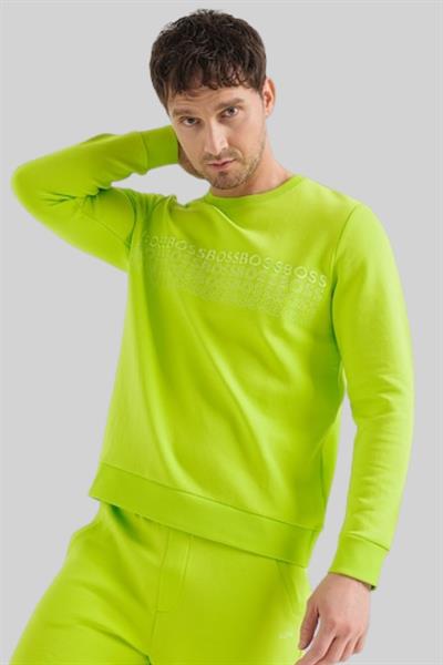 Boss Erkek Bisiklet Yaka Sweatshirt Yeşil