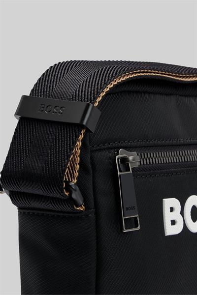 Boss Erkek Catch Logo Detaylı Çapraz Omuz Çantası Siyah