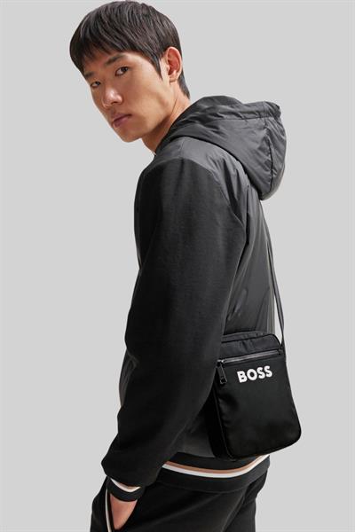 Boss Erkek Catch Logo Detaylı Çapraz Omuz Çantası Siyah
