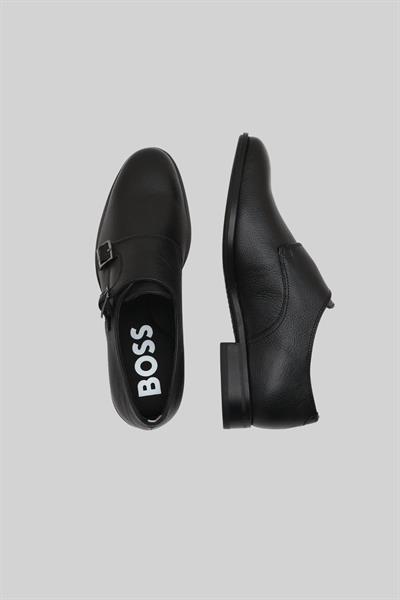 Boss Erkek Colby Kayışlı Deri Ayakkabı Siyah