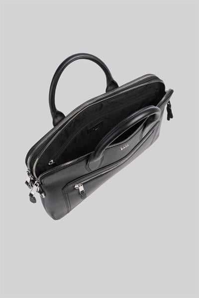 Boss Erkek Dana Derisi Evrak Çantası Siyah