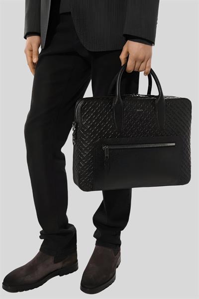 Boss Erkek Deri Evrak Çantası Siyah