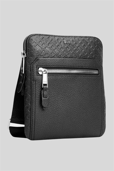 Boss Erkek Deri Omuz Çantası Siyah