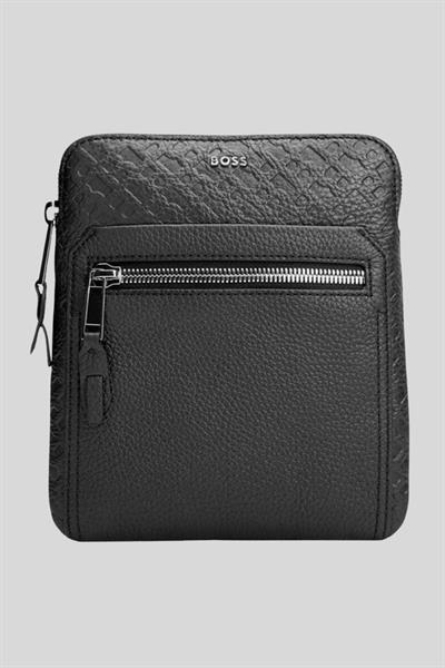 Boss Erkek Deri Omuz Çantası Siyah