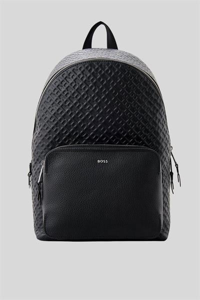 Boss Erkek Deri Sırt Çantası Siyah