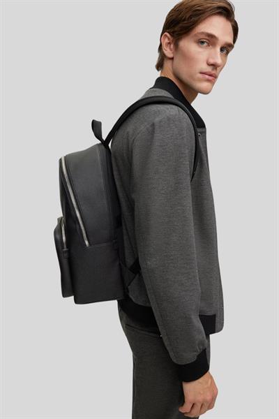 Boss Erkek Deri Sırt Çantası Siyah