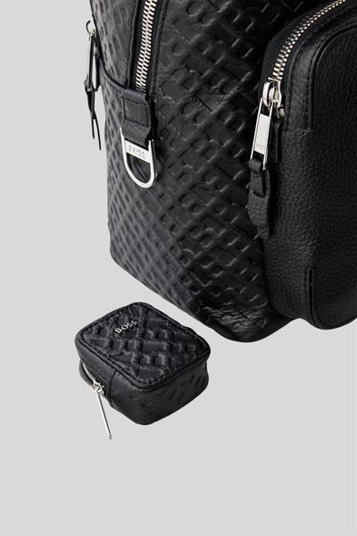 Boss Erkek Deri Sırt Çantası Siyah