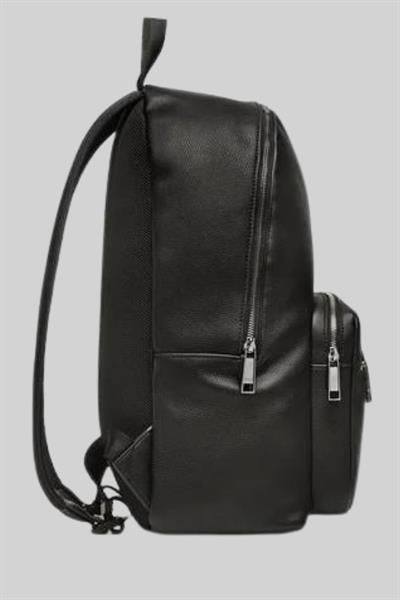 Boss Erkek Fermuar Kapamalı Üç Gözlü Sırt Askılı Sırt Çantası Siyah