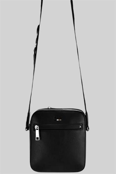 Boss Erkek Fermuarlı Logo Detaylı Omuz Çantası Siyah