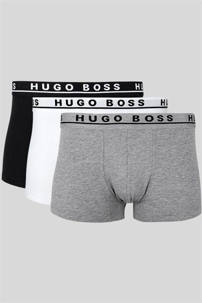 Boss Erkek Logolu Bel Bantlı 3lü Set Streç Pamuklu Boxer Çok Renkli