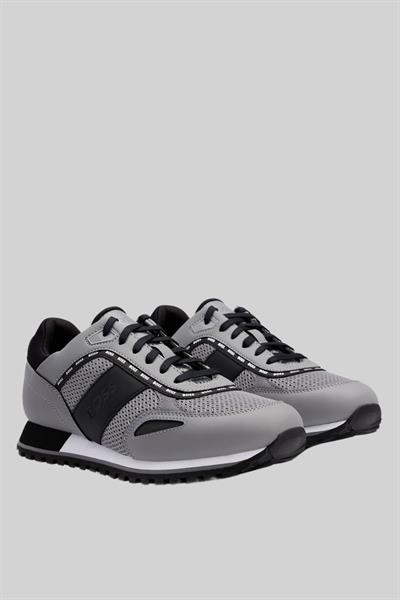 Boss Erkek Logolu Sneaker Parkur Koşu Ayakkabı Gri 060