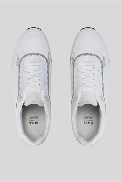 Boss Erkek Logolu Sneaker Parkur Koşu Ayakkabı Beyaz 100