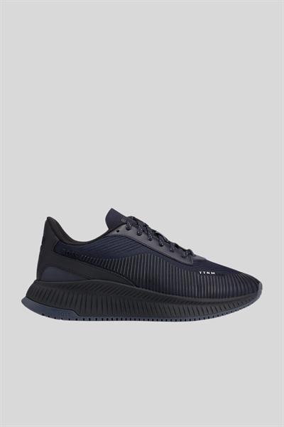 Boss Erkek Marka Logolu Bağcıklı Kaydırmaz Tabanlı Sneaker Mavi