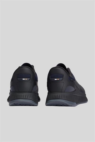 Boss Erkek Marka Logolu Bağcıklı Kaydırmaz Tabanlı Sneaker Mavi