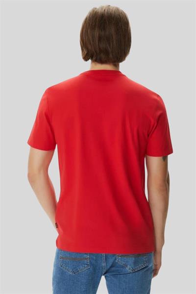 Boss Erkek Marka Logolu Kısa Kol Yuvarlak Yaka T-Shirt Kırmızı