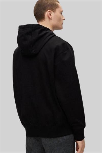 Boss Erkek Pamuklu Kapüşonlu Sweatshirt Siyah