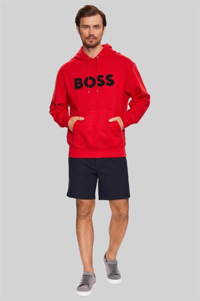 Boss Erkek Pamuklu Kapüşonlu Sweatshirt Kırmızı 628