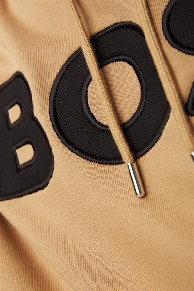 Boss Erkek Pamuklu Kapüşonlu Sweatshirt Bej 260