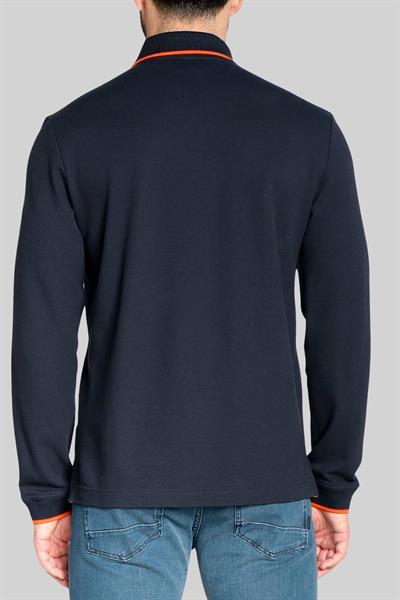 Boss Erkek Polo Yaka Pamuklu Uzun Kollu T-Shirt Lacivert 404