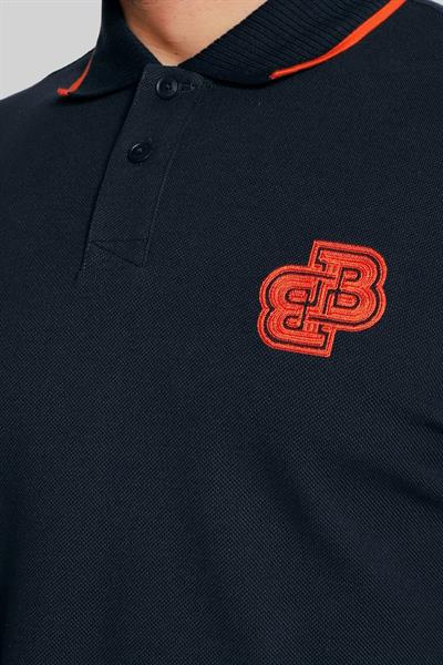 Boss Erkek Polo Yaka Pamuklu Uzun Kollu T-Shirt Lacivert 404