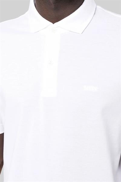 Boss Erkek Polo Yaka T-Shirt Beyaz 100