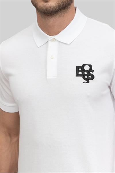 Boss Erkek Polo Yaka  T-Shirt Beyaz 100