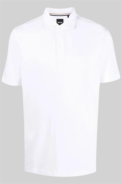 Boss Erkek Polo Yaka T-Shirt Beyaz 100