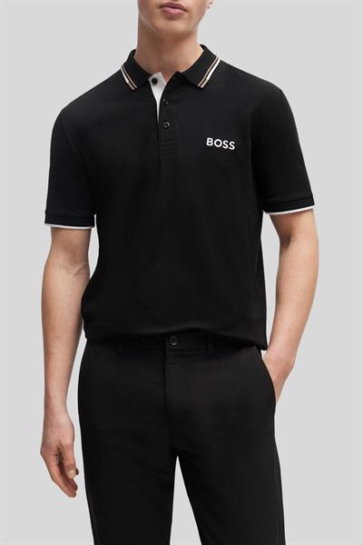 Boss Erkek Regular Fit Düğmeli Polo Yaka T-Shirt Siyah