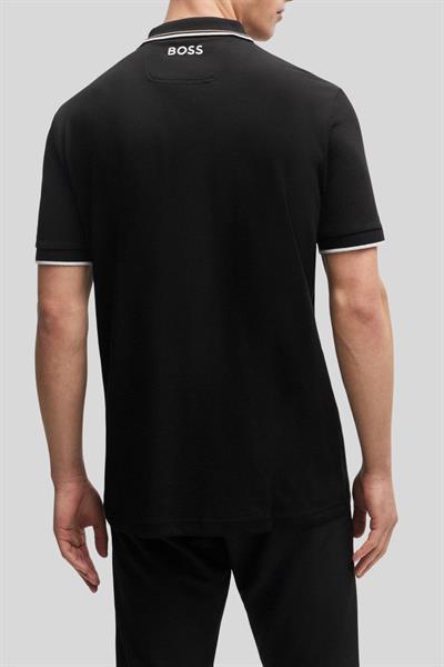 Boss Erkek Regular Fit Düğmeli Polo Yaka T-Shirt Siyah