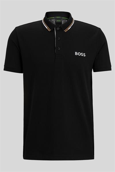 Boss Erkek Regular Fit Düğmeli Polo Yaka T-Shirt Siyah