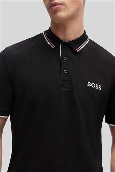 Boss Erkek Regular Fit Düğmeli Polo Yaka T-Shirt Siyah